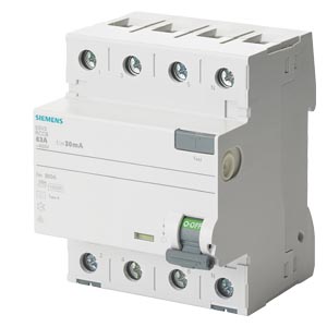 Siemens  25A 4 Pole 30mA 4MW Type A 240/415V AC RCCB 5SV33426RC