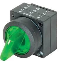 Siemens Make Illuminated Selector Switch, 3 Position, 22 mm, Green 3SB52 3SB5001-2DE01