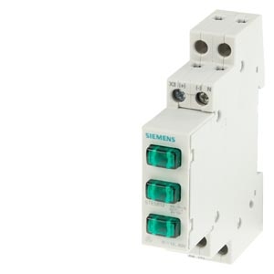 Siemens   3 Phase Indicator 3 lamp 230V All Green Color Cap 5TE5802