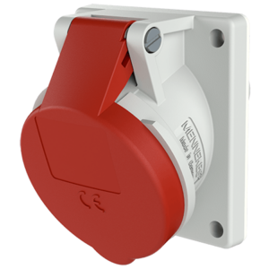 Mennekes CEE Panal Mounted Receptacle, 20 Inclination, 16A, 3+E Pole, 400V 1467