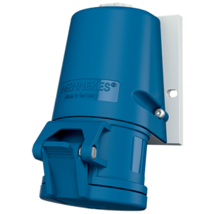 Mennekes CEE Wall Mounted Receptacle, top entry, 16A, 2+E Pole, 230V 27001