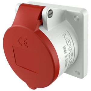 Mennekes CEE Panal Mounted Receptacle, straight, 32A, 3+N+E Pole, 400V 3451